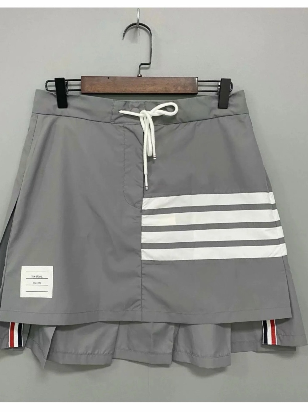 Thom Browne Pleated 4-Bar Skirt - Grey - Size 40 (US 4)